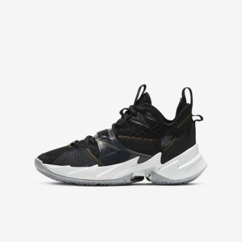 Nike Jordan 'Why Not?' Zer0.3 - Nagyobb Gyerek Jordan Cipő - Fekete/Fehér/Metal Arany